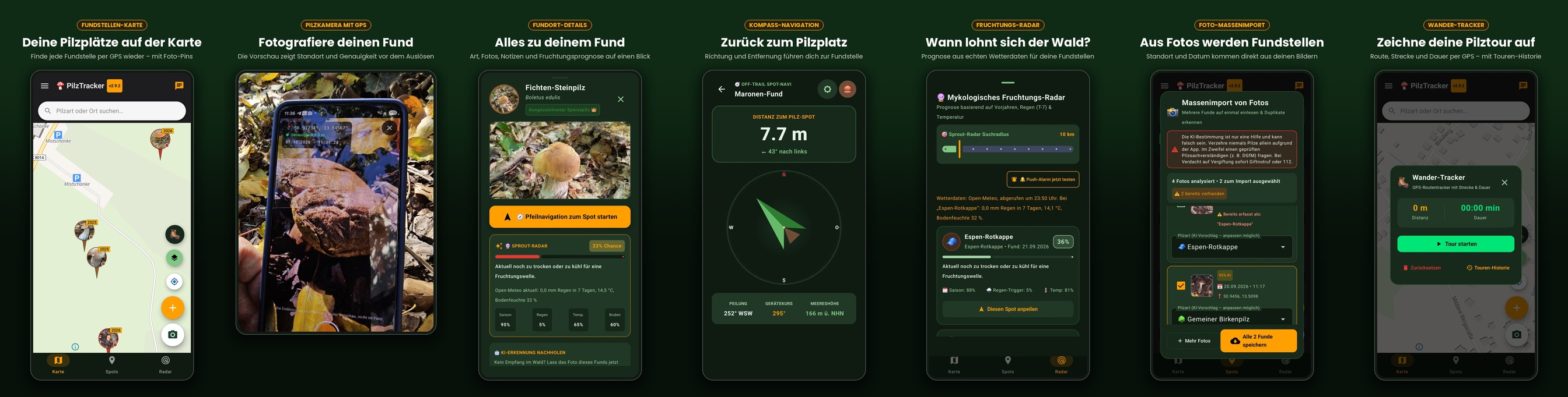 PilzTracker Pro 7in1 Feature Übersicht